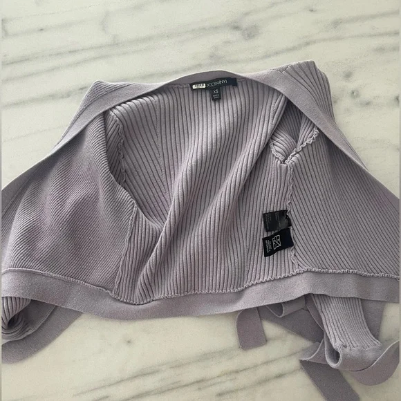 Toccin purple knit wrap sweater. Cropped. Size XS - Picture 11 of 15